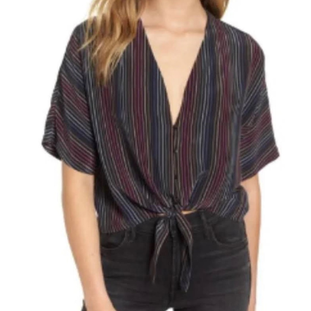 Rails Thea Striped button top